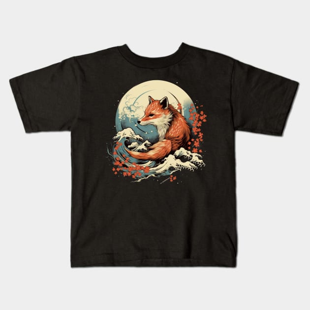 Graceful Fox Spirit Kids T-Shirt by DarkSideRunners